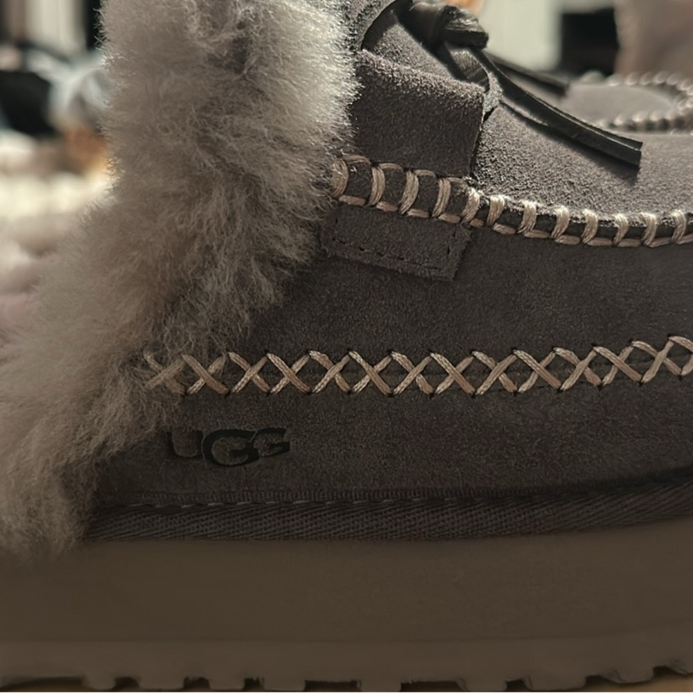 UGG Grey Disquette Alpine Slippers
